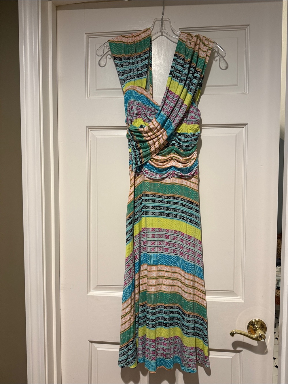 Plenty by Tracy Reese Multicolor Striped Maxi Dress in Green, Blue, Pink, Tan